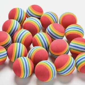 20Pcs Foam Sponge Training Golf Balls Elastic Soft Indoor Practice Rainbow Color